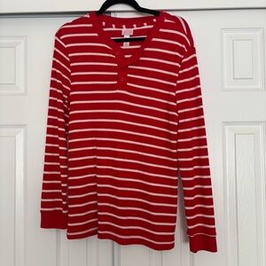 Wondershop Red and White Striped Sleepwear Top